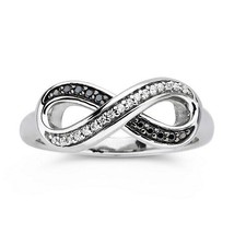 0.15CT Round Cut Simulated Diamond Infinity Promise Ring 14K White Gold Plated - £60.23 GBP