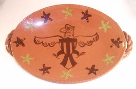 Unusual Breininger 2004 Redware Decorated Oval Platter Patriotic Spread Eagle - £127.87 GBP