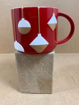 Starbucks Coffee Mug Cup Christmas Holiday Ornaments 2012 Red White Gold - £3.98 GBP