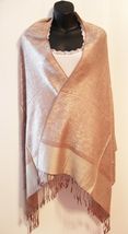 Tan with Brown Solid Pashmina Paisley Floral Silk Scarf Wrap Shawl Classic - £15.01 GBP