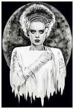 Monsters Bride B &amp; W Frankenbride Fine Art Print Lithograph Shayne of the Dead - £16.03 GBP+