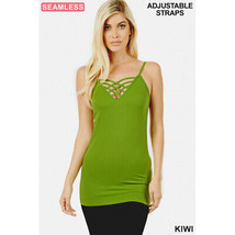 Women&#39;s Tank Tops   Beautiful Kiwi Green Adjustable Spaghetti Strap Fron... - £18.85 GBP