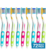 72  Toothbrushes - High Quality Individually Wrapped Standard Medium Soft - £37.36 GBP