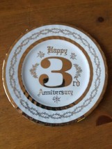 Vintage Norcrest Fine China 3nd Anniversary Collectible Gold Trim Plate Japan - £15.72 GBP