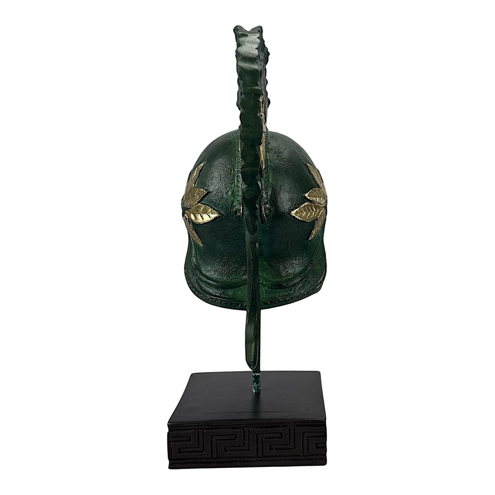 Ancient Greek Roman Hoplite Soldier Horse Helmet Sculpture Home Decor Green Item image 3