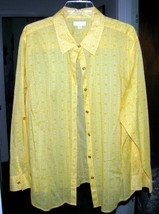 YELLOW Woven Polyester BLOUSE Plus Size 24W Charter Club Woman - $19.99