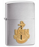 Zippo Lighter - Navy Anchor Brushed Chrome - 280ANC - $35.96