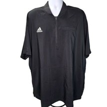 Adidas Aeroready 1/4 Zip Wind Shirt Men 2XL Black Pullover Short Sleeve Baseball - £20.56 GBP
