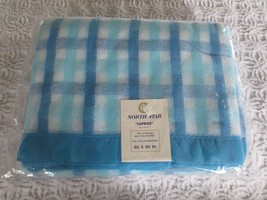 Nos North Star Caprice PLAID/CHECK 60% Acrylic 40% Polyester Blanket - 80&quot; X 90&quot; - £31.16 GBP