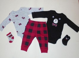 NWT Children&#39;s Place Baby Boy Moose Bear Check Bodysuit Pants 3-6M 12-18... - £17.25 GBP