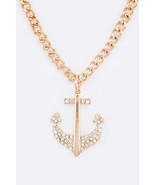 Crystal Anchor Pendant Necklace Set - £12.77 GBP