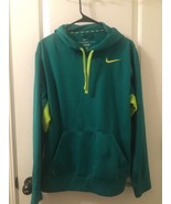 Nike Therma-Fit Men&#39;s Hoodie Sweatshirt Size XL Blue &amp; Neon Green - $51.41