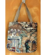 Handmade French Bistro Scene Tapestry Tote #2 - $10.00
