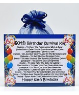 60th Birthday Survival Kit (Blue) - Fun Novelty Keepsake Gift & Card All In One - $7.93