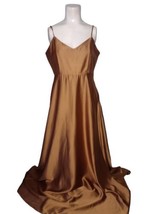 Show Me Your Mumu Satin Maxi Gown Size M Copper Brown Spaghetti Strap Li... - $43.69