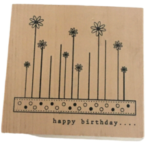 Anitas Rubber Stamp Happy Birthday Celebration Flowers Sentiment Card Ma... - $9.99