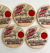 Milk Bottle Caps Inserts Vintage Dairy Chips Lot Of 5 Farm Collectibles ... - $28.00 CAD