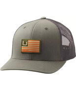 HUK Men&#39;s Trucker Hat Adjustable Snapback Fishing Cap Moss Color US Flag - €21,45 EUR
