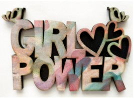 &quot;Girl Power&quot; wall hanging laser cut wall art gift small for locker or cu... - £12.63 GBP