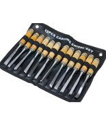 12Pcs Wood Carving Chisel Tool Set Woodworking DIY Detailed Hand Tools - £21.44 GBP