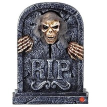 15&quot; Halloween Zombie Skull Animated Tombstone Decor - £47.46 GBP
