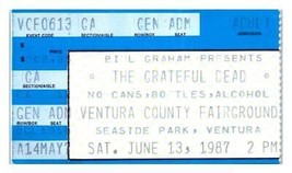 Biglietto Del Concerto Dei Grateful Dead 13 Giugno 1987 Ventura California - $49.48