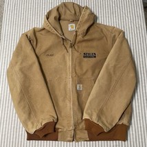 Vintage Carhartt J131 Duck Thermal Lined Hooded Zip Jacket Made USA Men’s - £54.16 GBP