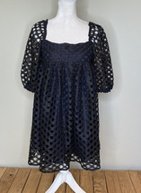 Urban outfitters Kimchi Blue NWT $99 Women’s Lace blouson Top Sz S Blue Black M3 - £23.27 GBP