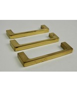 Set of 3 Ives Bright Brass reclaimed Modern Drawer Pulls Handles Square ... - £15.10 GBP