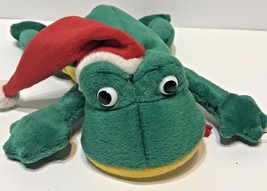 Vintage Collectors Choice Bean Bag Friends Christmas Frog Small Green Ye... - $10.62