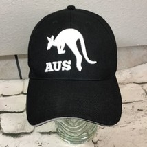 AUS Kangaroo Australia Hat Mens OSFA Adjustable Black White Ball Cap - $14.84