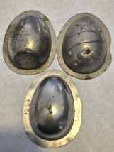 Lot Of 3 Vintage Single Metal Chocolate Easter Egg Molds 191 211 212 - $9.89