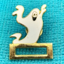 Ghost Clip Pin Gold Tone Enamel White - $11.95