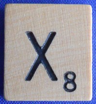 Scrabble Tiles Replacement Letter X Natural Wooden Craft Game Piece Part - £0.96 GBP