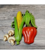Vtg 1975 Homeco Vegetable kitchen decor wall hangings Corn pepper mushro... - $16.45