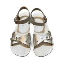 Salt Water Sun-San Sweetheart Leather Sandals Silver Girls Size 3 - $27.72