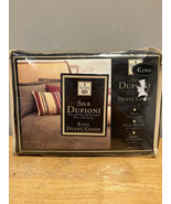 Suite 109 Silk Dupioni Black King Duvet Cover  New Silk Blend Bedding - $69.29