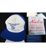 RARE! 1970&#39;s Carborundum Blue Cap vintage NEW ERA TRUCKER HAT Mesh Snapback - $25.99