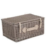 56cm Antique Wash Picnic Wicker Basket - £56.89 GBP