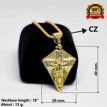 Elvis Presley Pendant Necklace L.18 Inch Jesus Triangle Head  18K Plated Hip Hop - £15.00 GBP