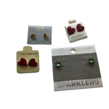 Vintage Earring Lot hearts post pierced small Valentines Love Jewelry minimalist - £11.09 GBP