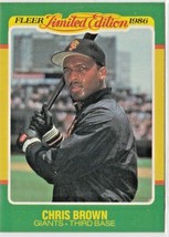 Chris Brown Giants Third Base 1986 Fleer Limited Edition Card #8 Near Mint - $1.34