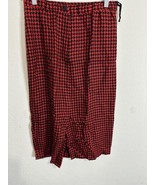 Vintage Donna Morgan Red Houndstooth Pleated Midi Skirt Size 8 - $39.59