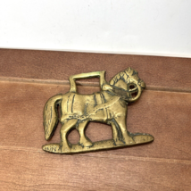 Vintage Horse Trotting Medallion Brass Harness Ornament Equestrian - £12.87 GBP