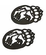 9 Inch Cast Iron Mountain Scene Bear Paw Trivet Home Décor Set of 2 - £30.71 GBP