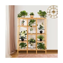 Multifunctional Bamboo Shelf Storage Organizer Rack Plant Stand Display ... - $164.99