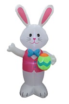 8 Foot Tall Air Blown Inflatable Bunny Easter Egg Blowup Lights Yard Decoration - £68.15 GBP