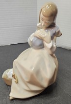 Porcelain Miquel Requena Made in Spain Figurine Girl Holding Dog - £11.81 GBP