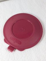 Vintage Anchor Hocking Plastic Food &amp; Craft Storage Lid round circle red - £11.35 GBP