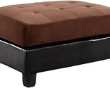 Glory Furniture Living Room Ottoman Chocolate Suede/Faux Leather - £217.12 GBP